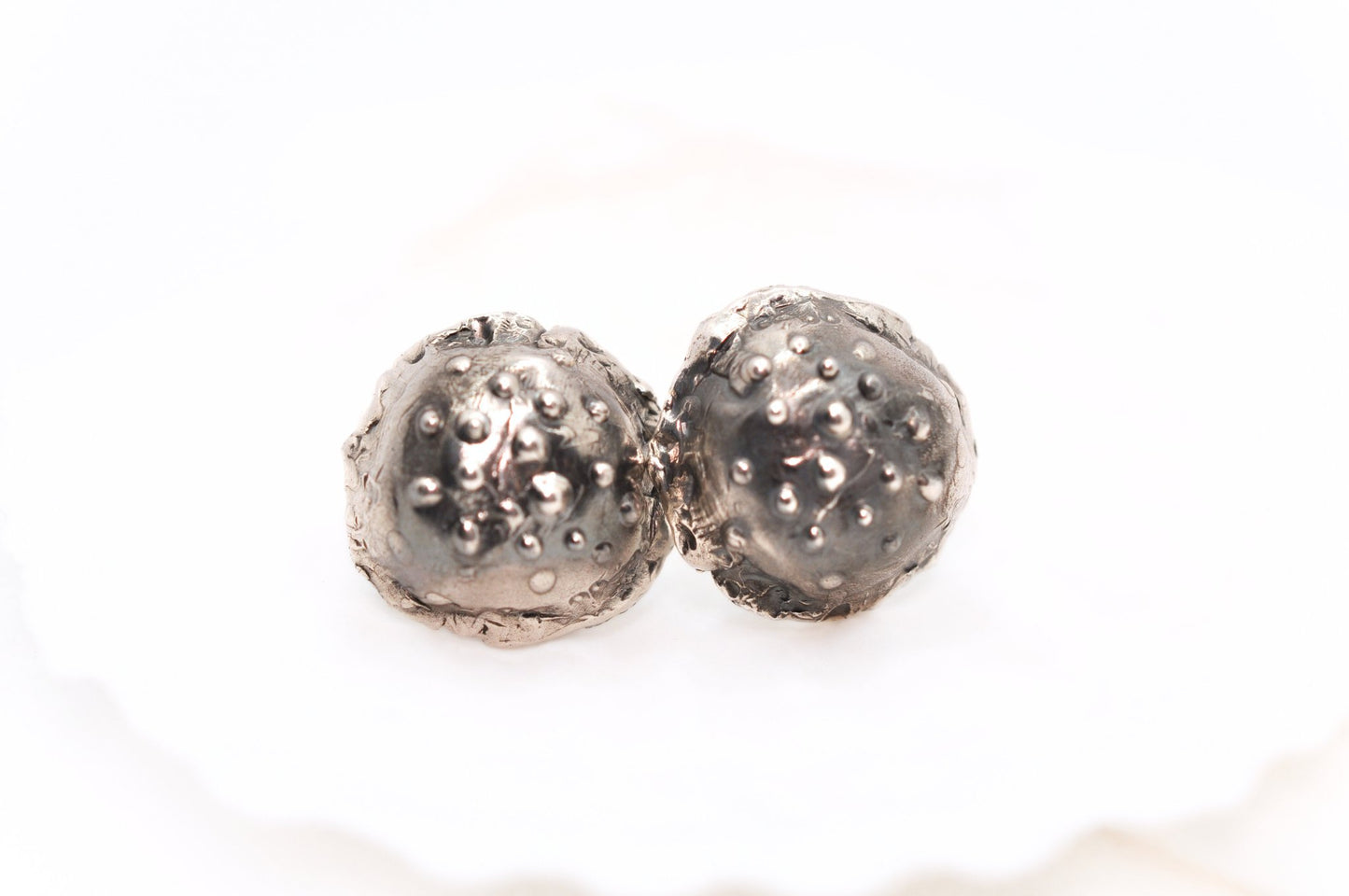 A'mmare Jewelry - Medusa Stud Earrings Burnished Silver