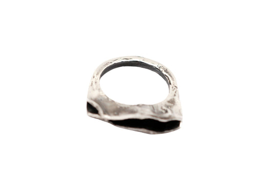 A'mmare Jewelry - Alga Ulva Burnished Ring Silver