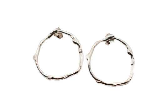 A'mmare Jewelry - Condensa Hoops Big Earrings Silver